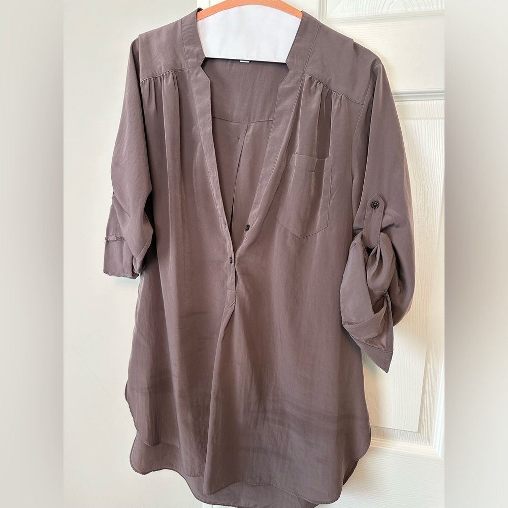 Brown tunic top. Size M.  Runs big.